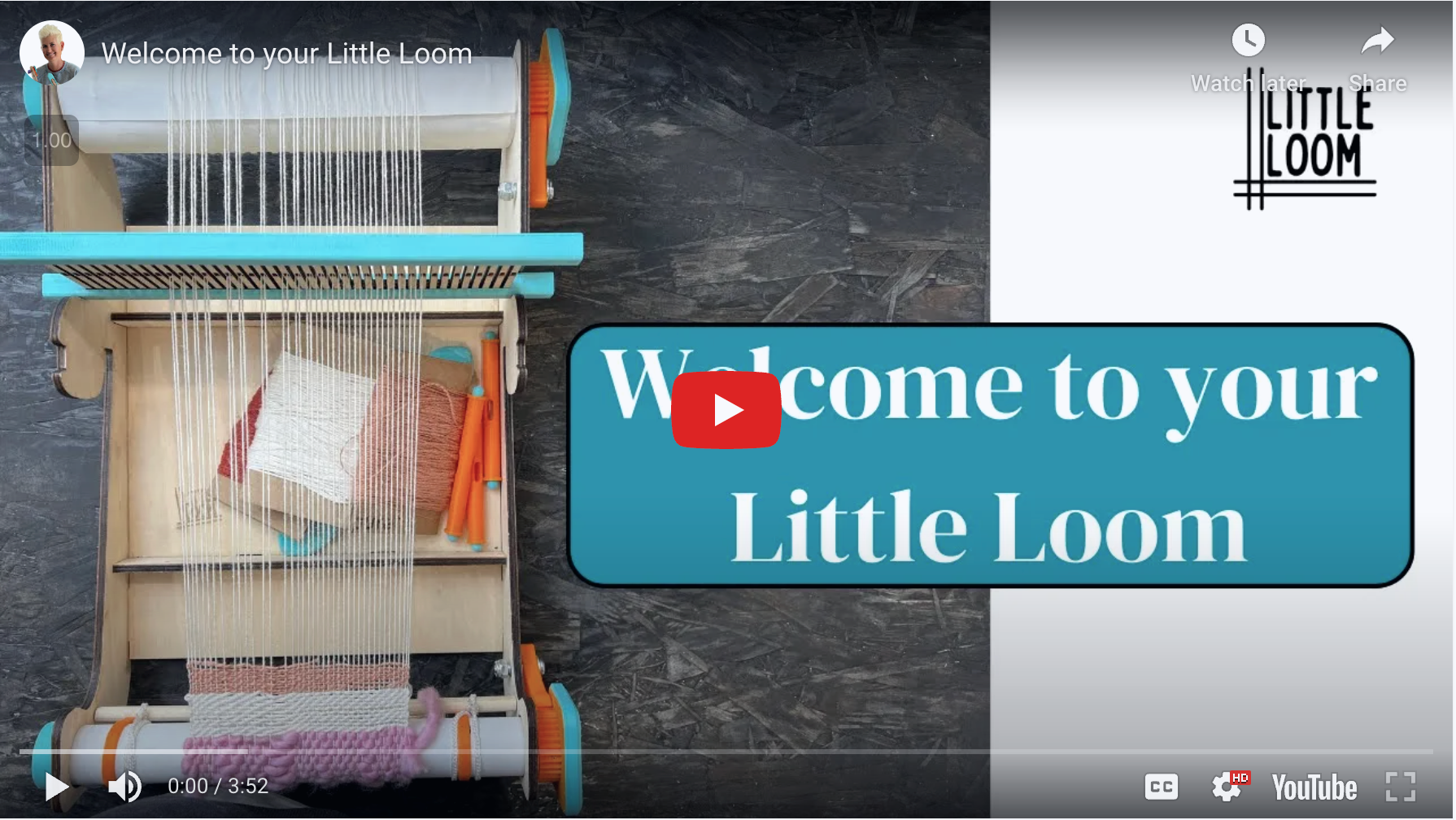 Load video: Let me introduce your new Little Loom to you. I am going to explain all the different parts of this rigid heddle weaving loom.